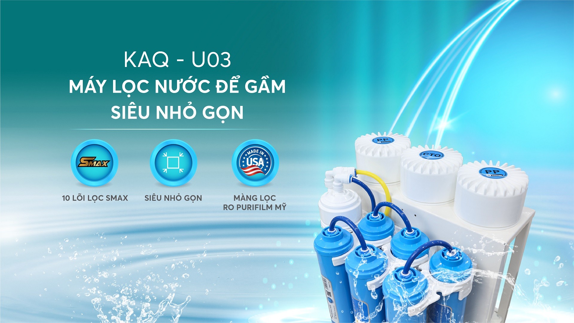 MÁY LỌC NƯỚC KAROFI KAQ-U03 - 10 lõi Hydrogen