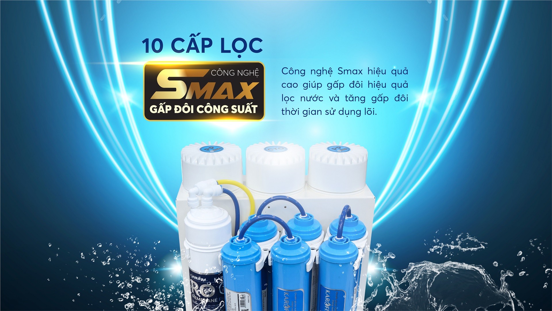 MÁY LỌC NƯỚC KAROFI KAQ-U03 - 10 lõi Hydrogen