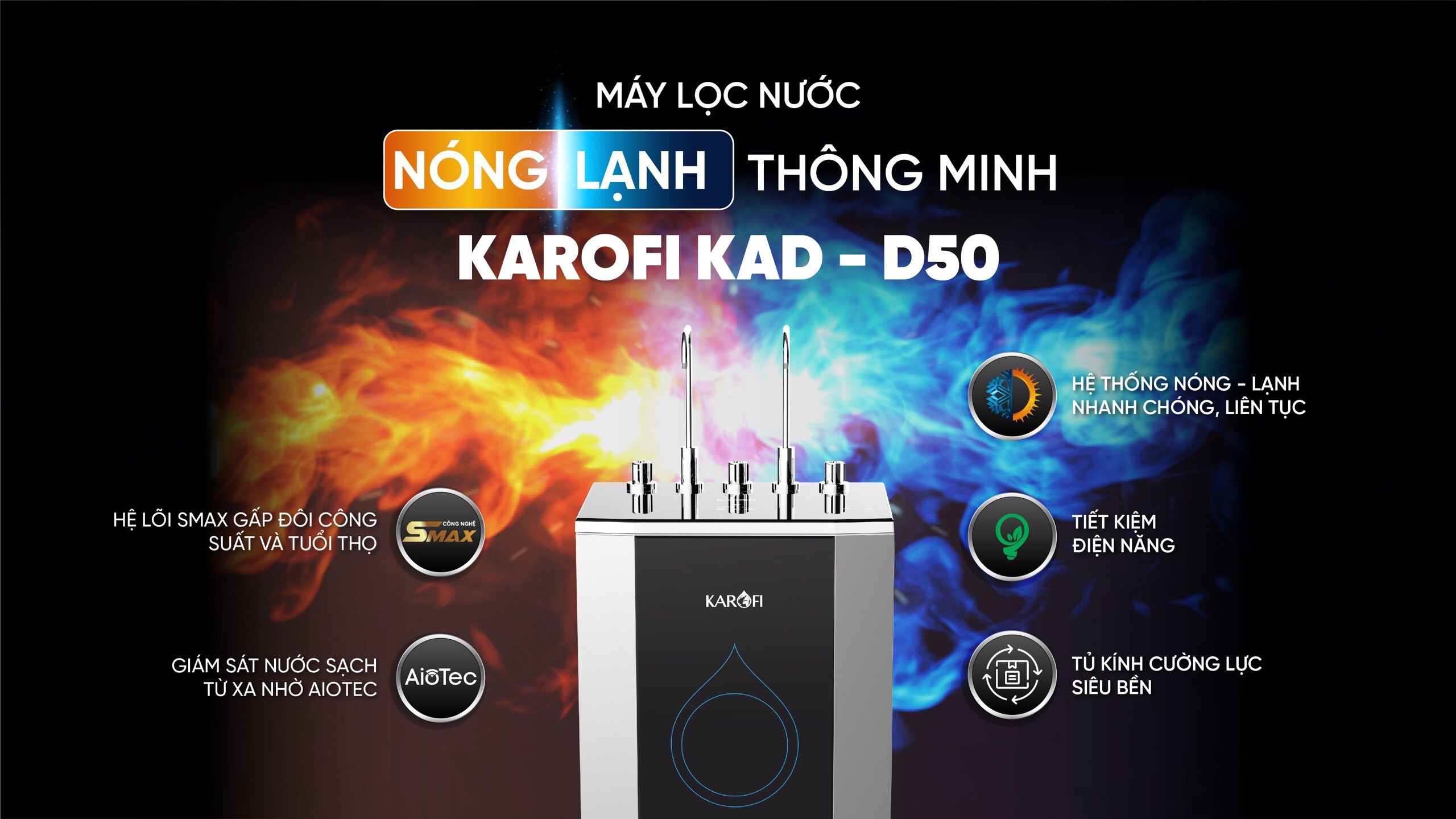 ĐẶT TRƯỚC - RƯỚC QUÀ HỜI: Đặt trước máy lọc nước nóng-lạnh D50 tặng ngay bếp từ KoriHome 1,420,000Đ