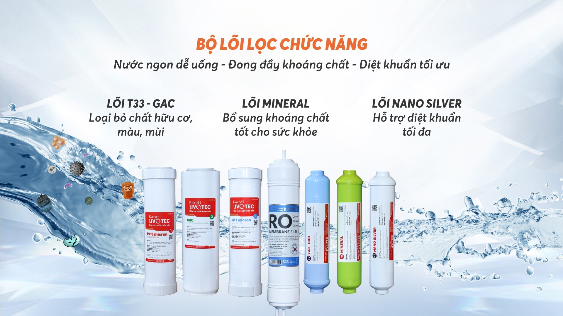 Máy lọc nước Lạnh Nguội Karofi Livotec 600