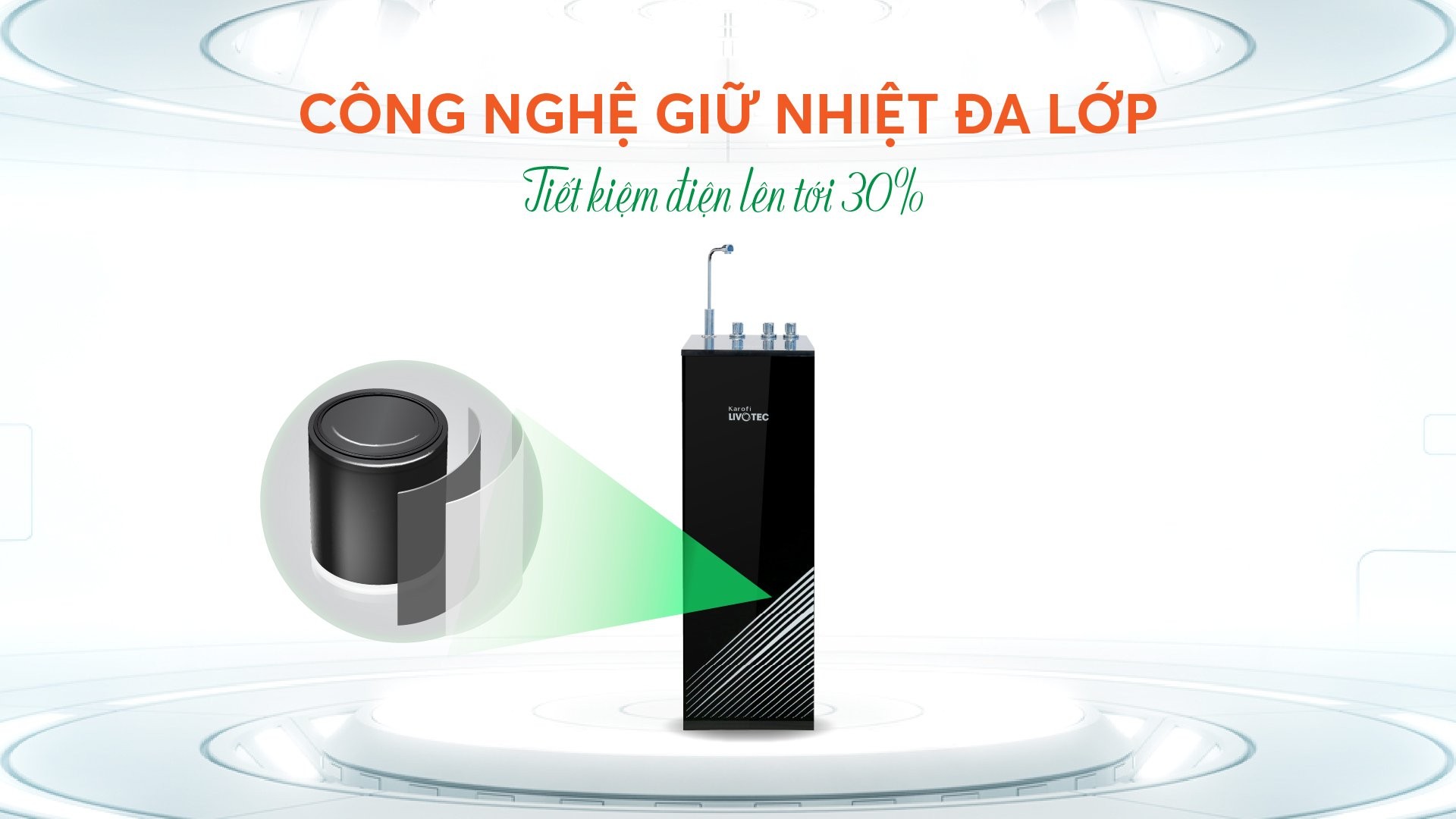 Máy lọc nước nóng lạnh Karofi Livotec 611