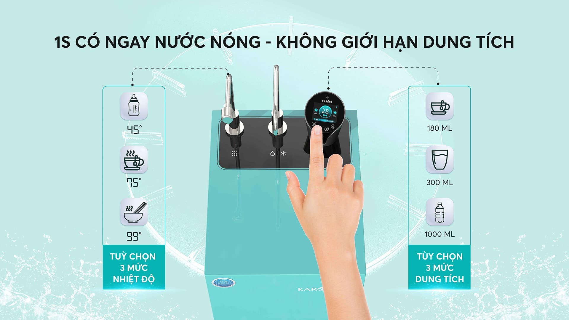 Máy lọc nước nóng lạnh Karofi KAD-N91