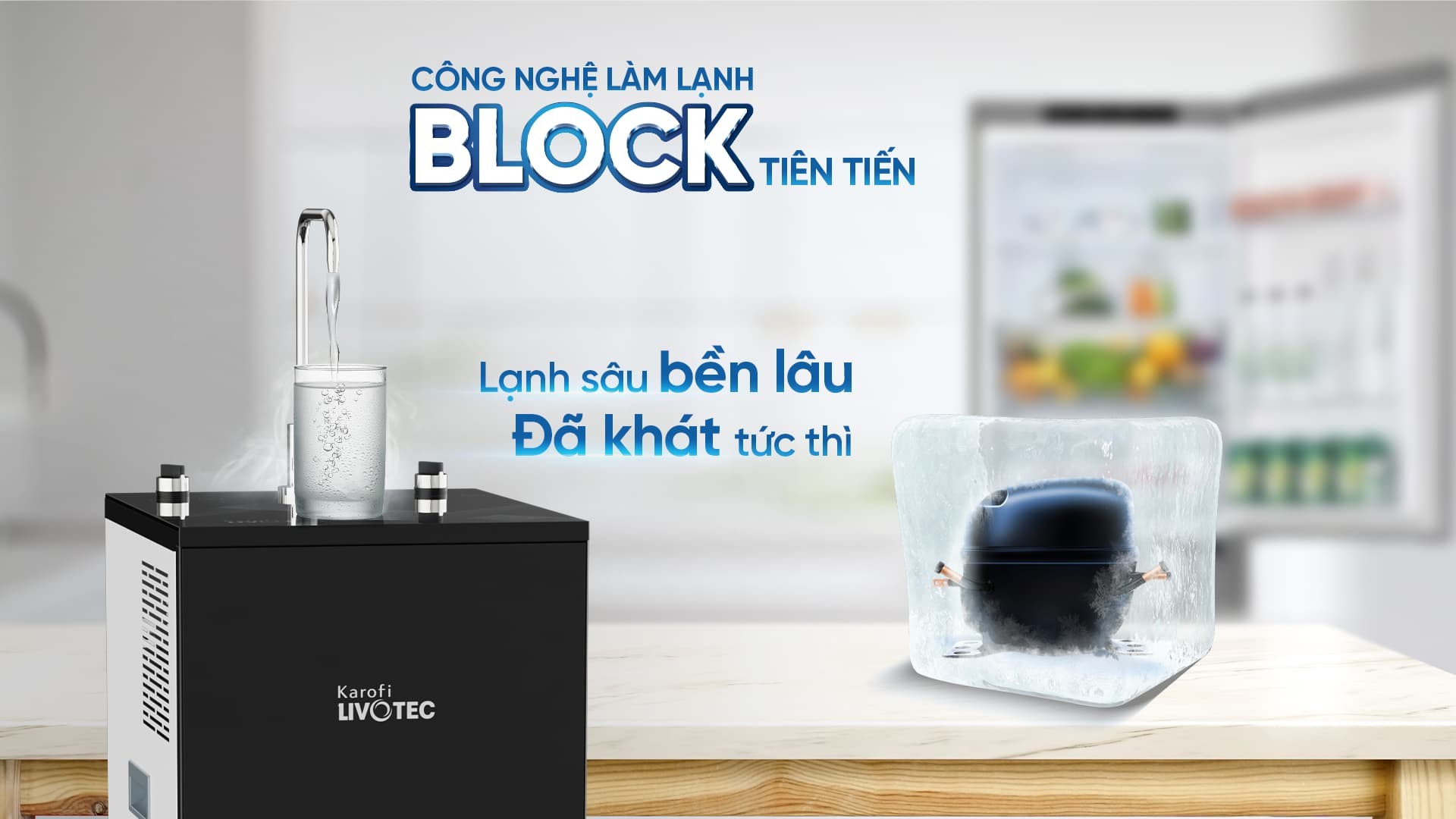 Máy lọc nước nóng lạnh Karofi Livotec 626