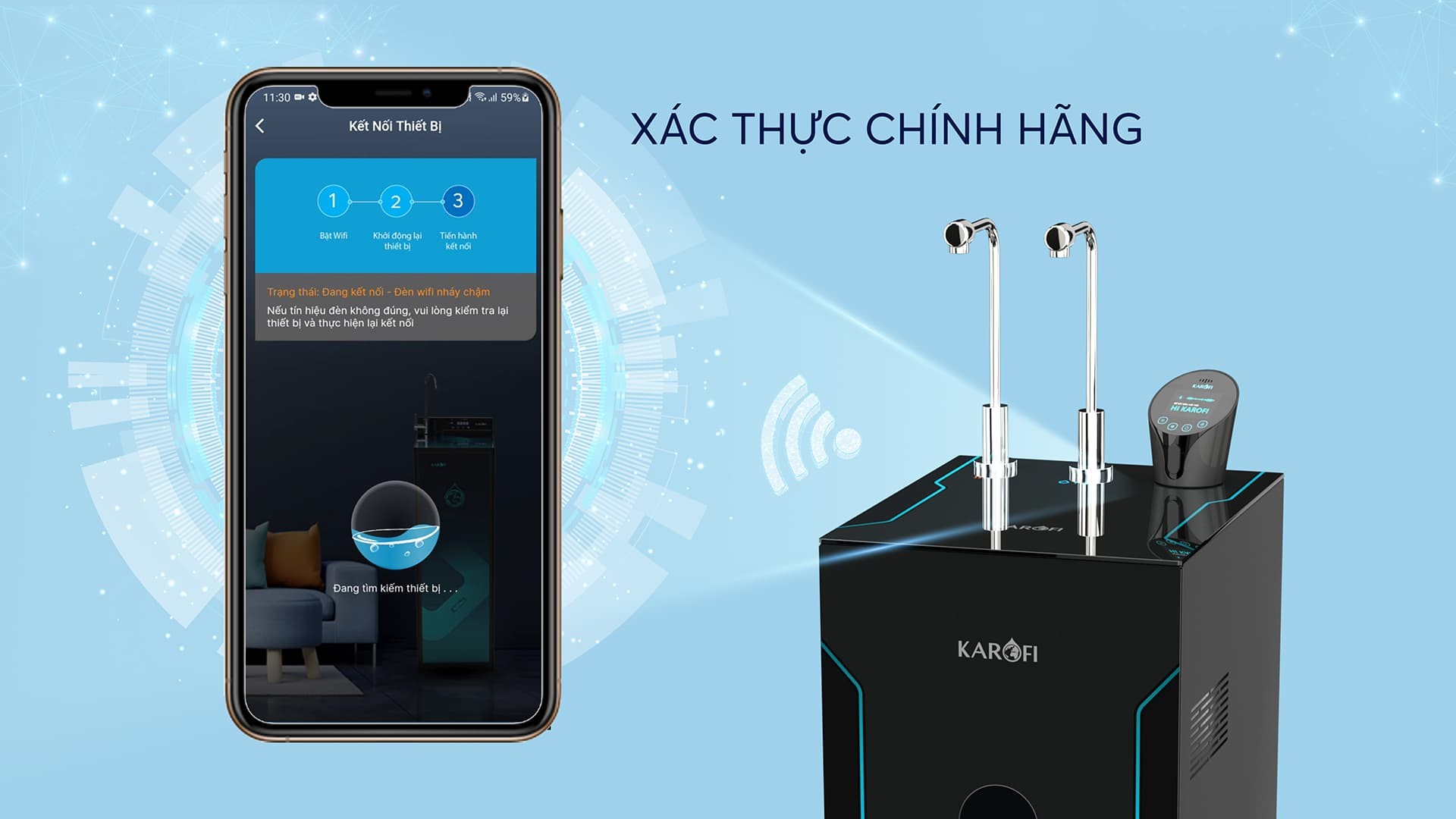 Máy lọc nước ion kiềm nóng lạnh nguội Karofi KAE-S88