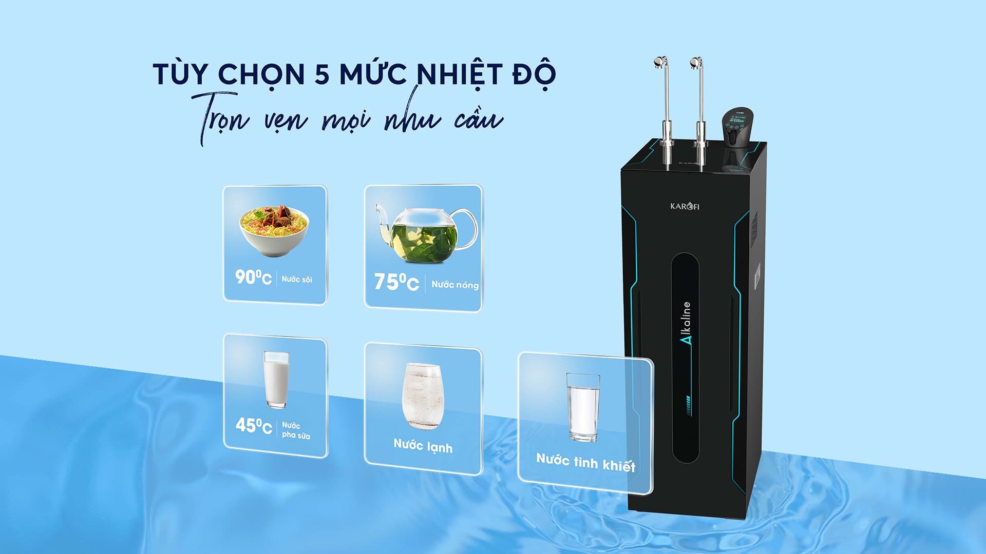 Máy lọc nước ion kiềm nóng lạnh nguội Karofi KAE-S88