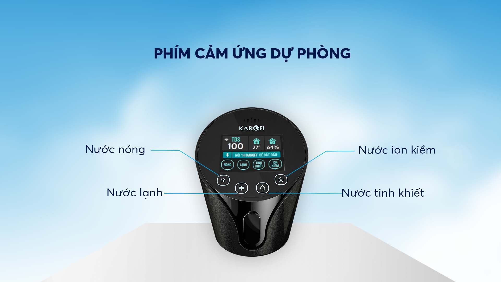 Máy lọc nước ion kiềm nóng lạnh nguội Karofi KAE-S88