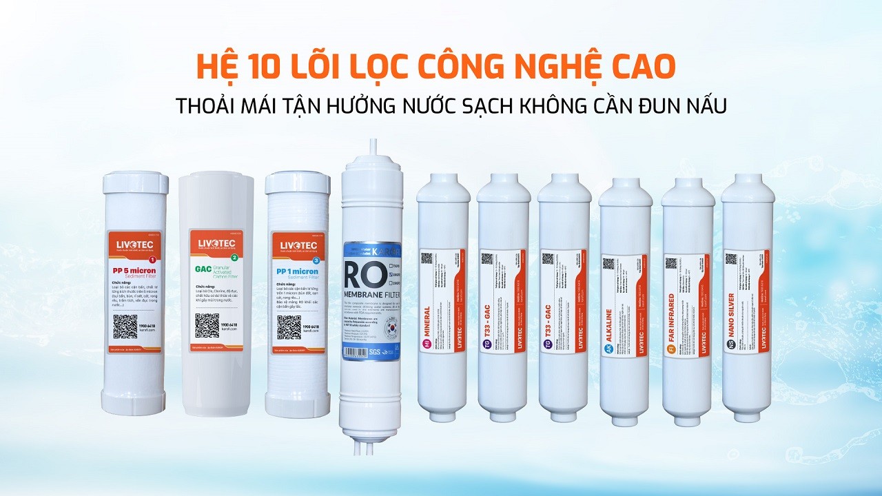 Máy lọc nước nóng lạnh Karofi Livotec 628