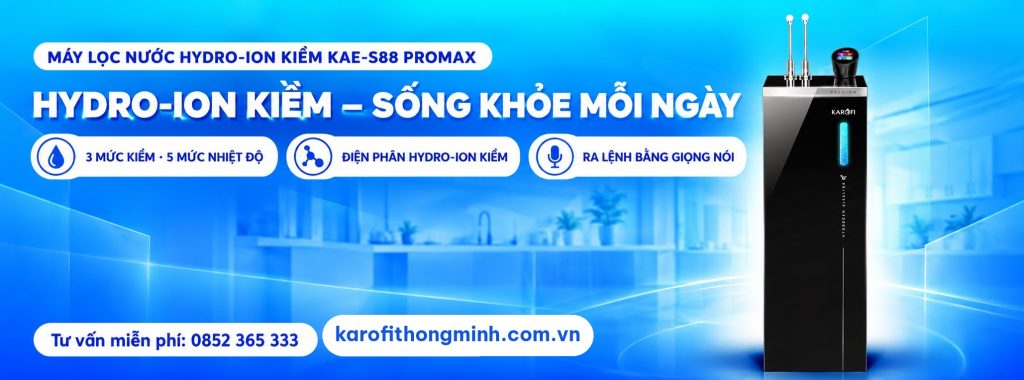 Máy lọc nước nóng lạnh Hydro Ion kiềm Karofi KAE-S88 PROMAX